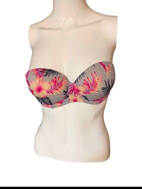 Victorias Secret Pink Strapless non slip push up bra 36B